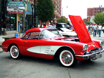 Classic cars exclusively american made where on display throughout 